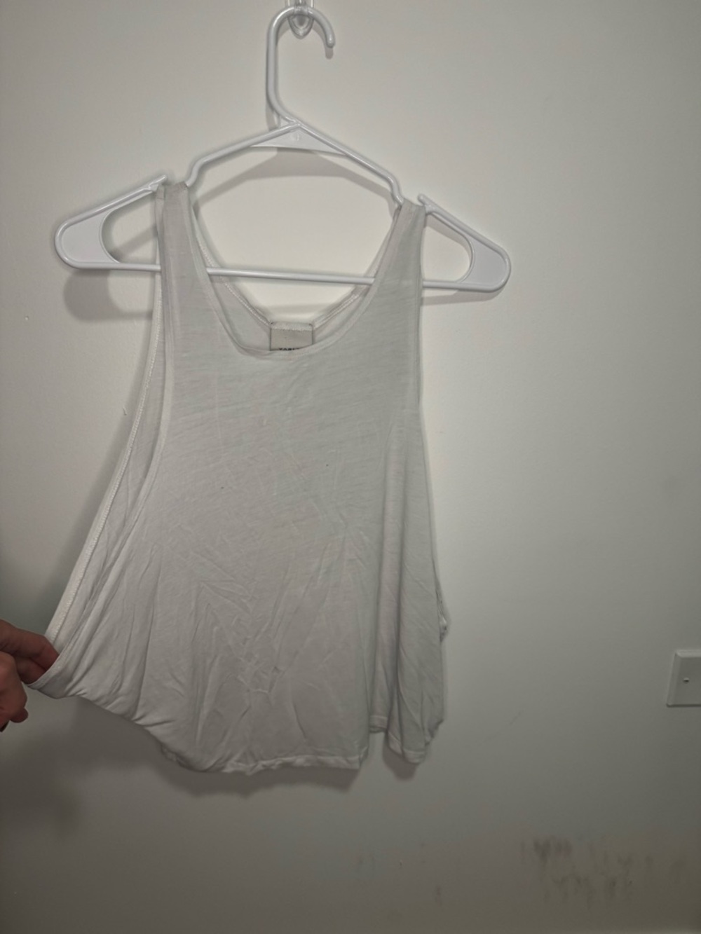 Varley White Relaxed Scoop-Back Tank